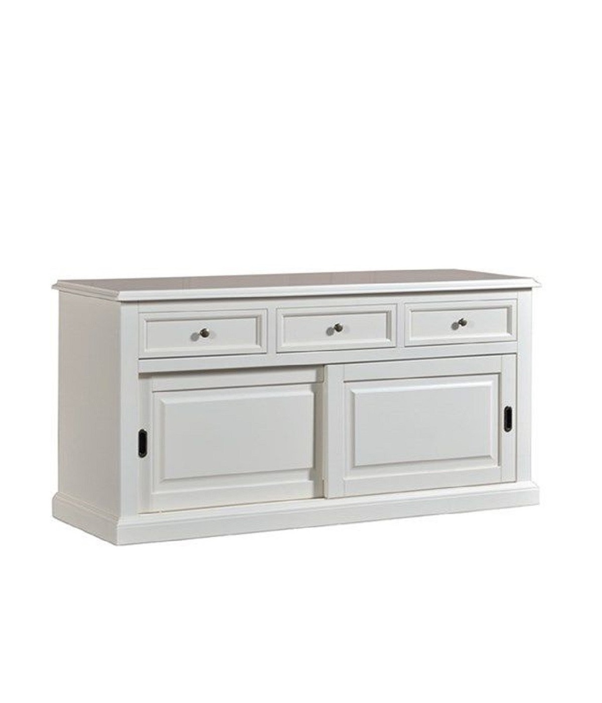 MOBILI 2G - MADIA CREDENZA 2 PORTE SCORREVOLI LEGNO BIANCO L.157 P.53 H.78