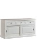 MOBILI 2G - MADIA CREDENZA 2 PORTE SCORREVOLI LEGNO BIANCO L.157 P.53 H.78
