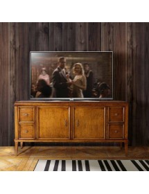 MOBILI 2G - PORTA TV CLASSICO IN LEGNO 2 PORTE 4 CASSETTI FINITURA BASSANO L.150 P.47 H.70