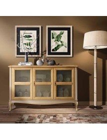 MOBILI 2G - MADIA CREDENZA PROVENZALE IN LEGNO 3 PORTE L.141 P.47 H.90