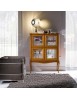MOBILI 2G - VETRINA CLASSICA IN LEGNO 4 PORTE FINITURA BASSANO L.111 P.44 H.140