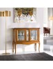 MOBILI 2G - VETRINA CLASSICA IN LEGNO 2 PORTE FINITURA BASSANO L.111 P.44 H.100