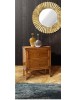 MOBILI 2G - COMODINO CLASSICO IN LEGNO 2 CASSETTI FINITURA BASSANO L.58 P.38 H.70