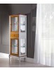 MOBILI 2G - VETRINA CLASSICA PROVENZALE IN LEGNO 2 PORTE 1 CASSETTO L.61 P.41 H.180