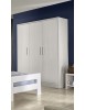 MOBILI 2G - ARMADIO 3 ANTE SHABBY BIANCO LEGNO MASSELLO DI ABETE 180X55X220