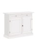 MOBILI 2G - MADIA CREDENZA 2 PORTE ARTE POVERA IN LEGNO BIANCO 105x42x85 vista frontale