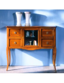 MOBILI 2G - CONSOLLE CLASSICA IN LEGNO 4 CASSETTI 1 PORTA FINITURA BASSANO L.98 P.40 H.85
