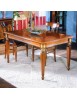 MOBILI 2G - TAVOLO FISSO CLASSICO IN LEGNO FINITURA ELITE' E FOGLIA ORO L.140 P.90 H.79