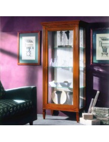 MOBILI 2G - VETRINA CLASSICA IN LEGNO 1 PORTA FINITURA BASSANO L.78 P.43 H.175