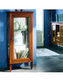 MOBILI 2G - VETRINA CLASSICA IN LEGNO 1 PORTA FINITURA BASSANO L.60 P.37 H.132