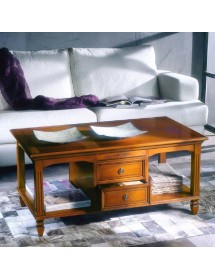 MOBILI 2G - TAVOLINO CLASSICO DA SALOTTO IN LEGNO 2 CASSETTI FINITURA BASSANO L.115 P.65 H.55