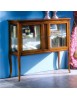 MOBILI 2G - VETRINA CLASSICA IN LEGNO 2 PORTE FINITURA BASSANO L.110 P.40 H.100