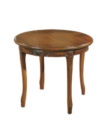 MOBILI 2G - TAVOLINO ROTONDO DA SALOTTO IN LEGNO INTAGLIATO CON FREGI