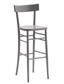 MOBILI 2G - SGABELLO SHABBY IN LEGNO GRIGIO SEDUTA LEGNO