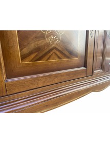 MADIA CREDENZA 2 PORTE IN LEGNO TINTA BASSANO/FOGLIA ORO 213X55X115
