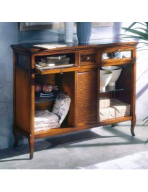 MOBILI 2G - MADIA LIBRERIA IN LEGNO A RIBALTE FINITURA BASSANO L.120 P.38 H.95