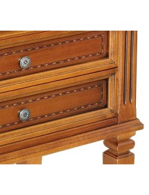 PORTA TELEFONO CLASSICO IN LEGNO 2 CASSETTI FINITURA BASSANO L.60 P.37 H.80