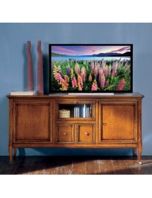MOBILI 2G - PORTA TV CLASSICO IN LEGNO 2 PORTE 2 CASSETTI FINITURA BASSANO L.140 P.45 H.70