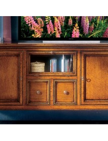 PORTA TV CLASSICO IN LEGNO 2 PORTE 2 CASSETTI FINITURA BASSANO L.14...