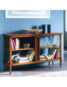 MOBILI 2G - LIBRERIA ETAGERE CLASSICA IN LEGNO FINITURA BASSANO L.135 P.40 H.80