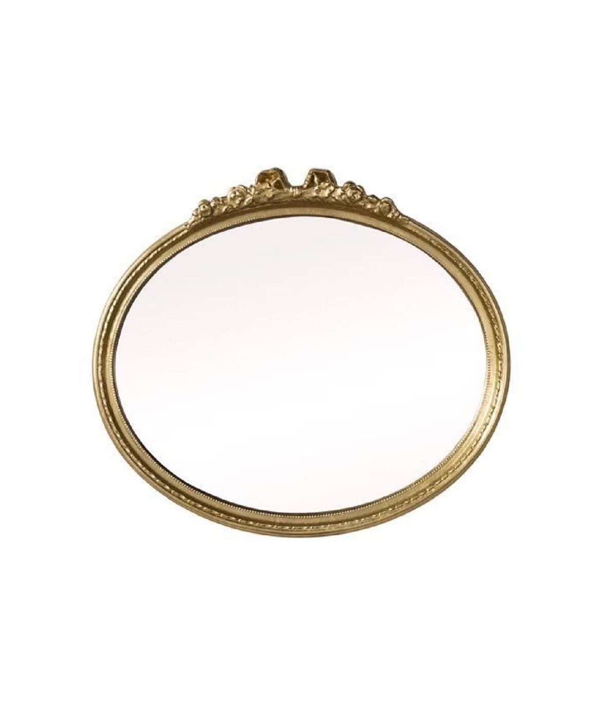 MOBILI 2G - Specchiera in foglia oro ovale- Misure: l. 54 x h. 48 x sp. 4