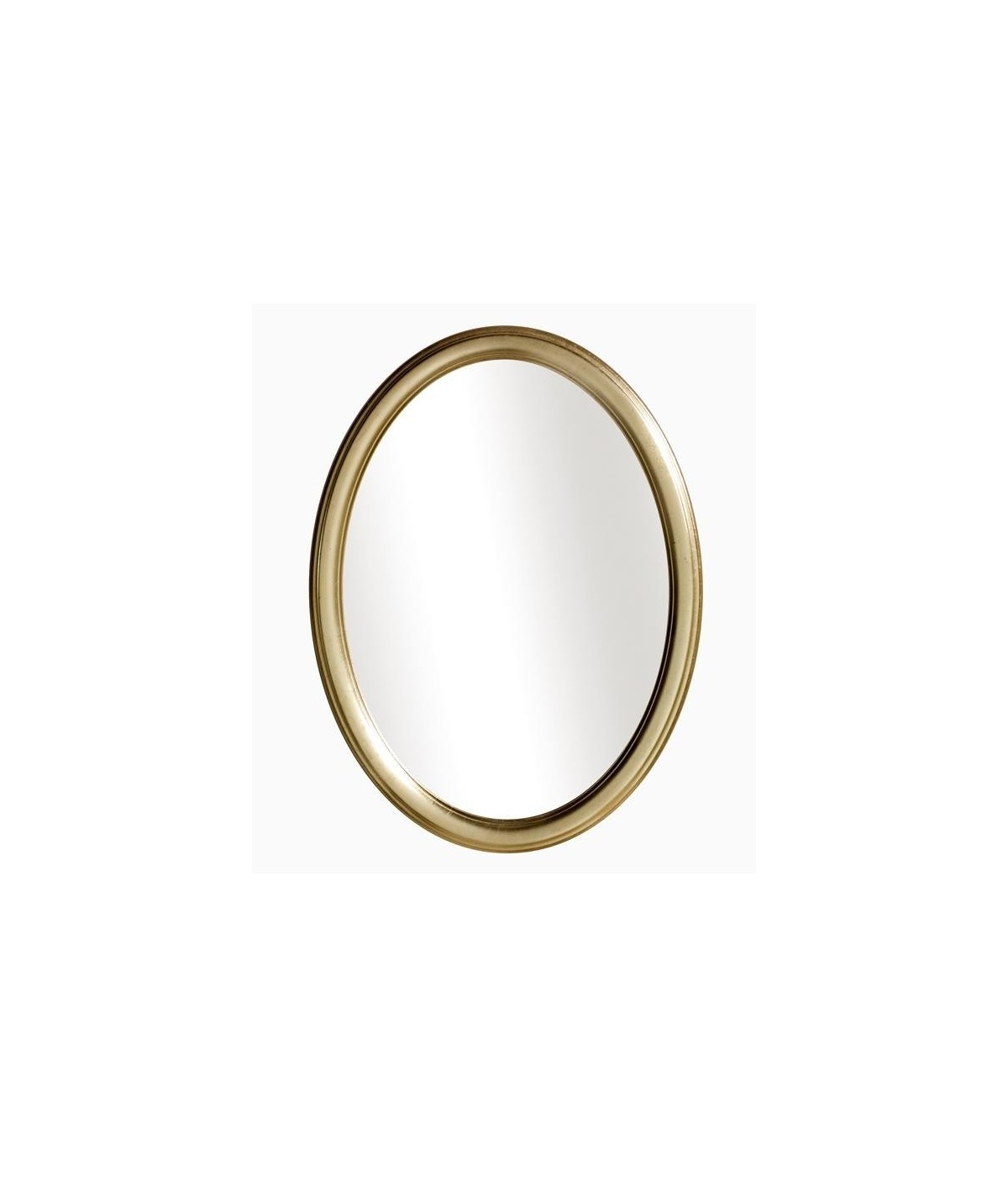 MOBILI 2G - Specchiera in foglia oro ovale- Misure: 49 x 59 x 3