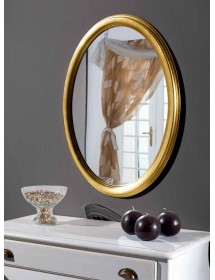 Specchiera in foglia oro ovale- Misure: 59 x 69 x 3