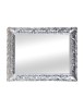 MOBILI2G - Specchiera in foglia argento brillante rettangolare- Misure: l.88 x h.88 x p.5