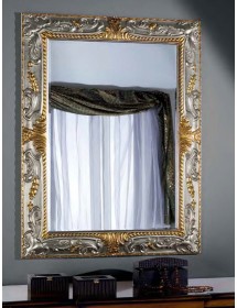 Specchiera in foglia argento con particolari mecca rettangolare Misure: 96 x 96 x 5