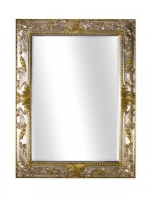 MOBILI 2G - Specchiera in foglia argento con particolari mecca rettangolare Misure: 96 x 126 x 5