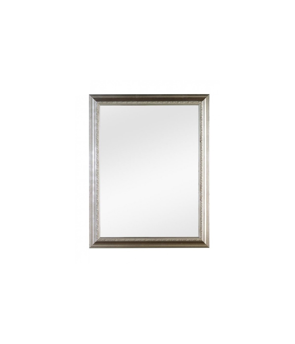 MOBILI 2G - Specchiera in foglia argento rettangolare 62 x 82 x 3