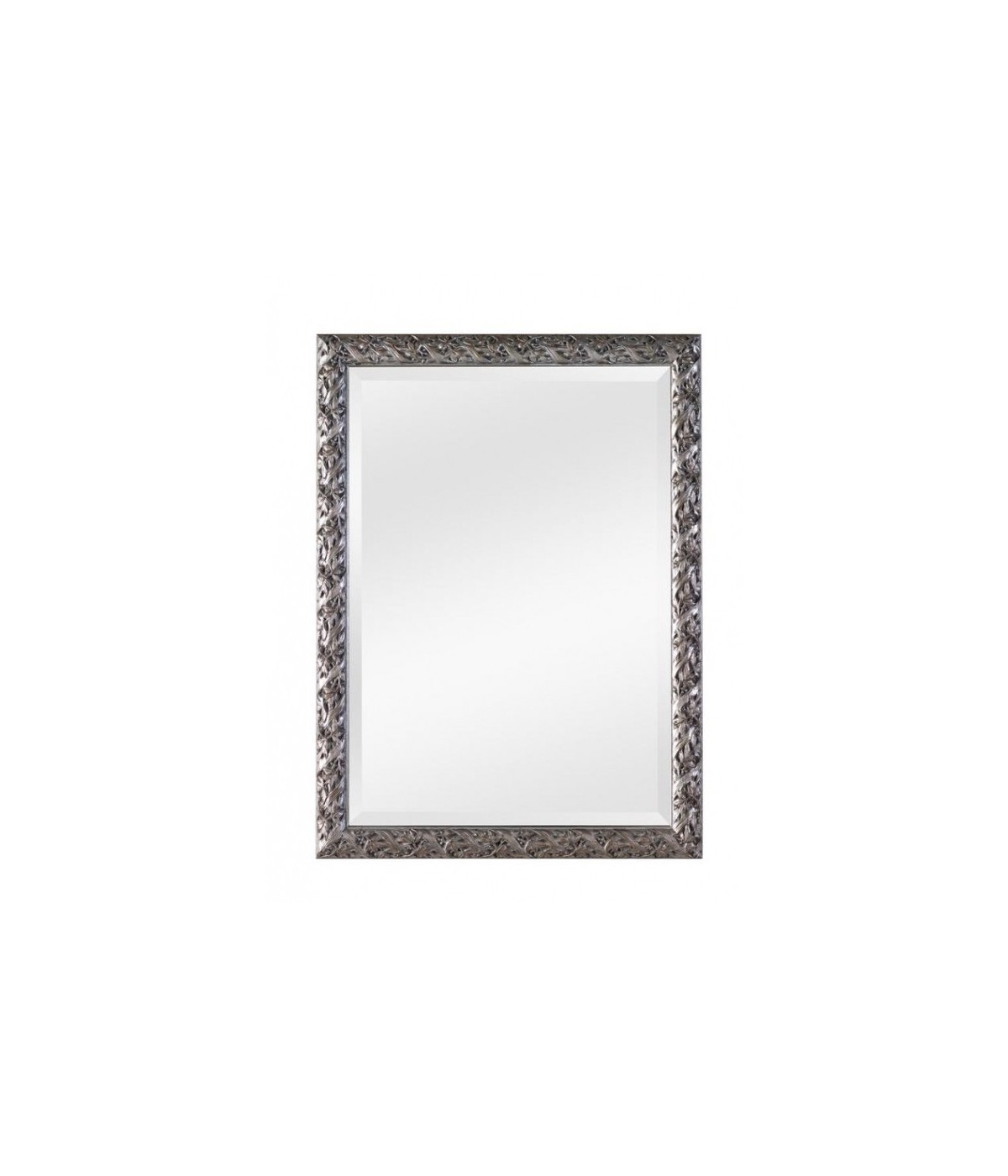 MOBILI 2G - Specchiera in foglia argento rettangolare- Misure: 69 x 89 x 3