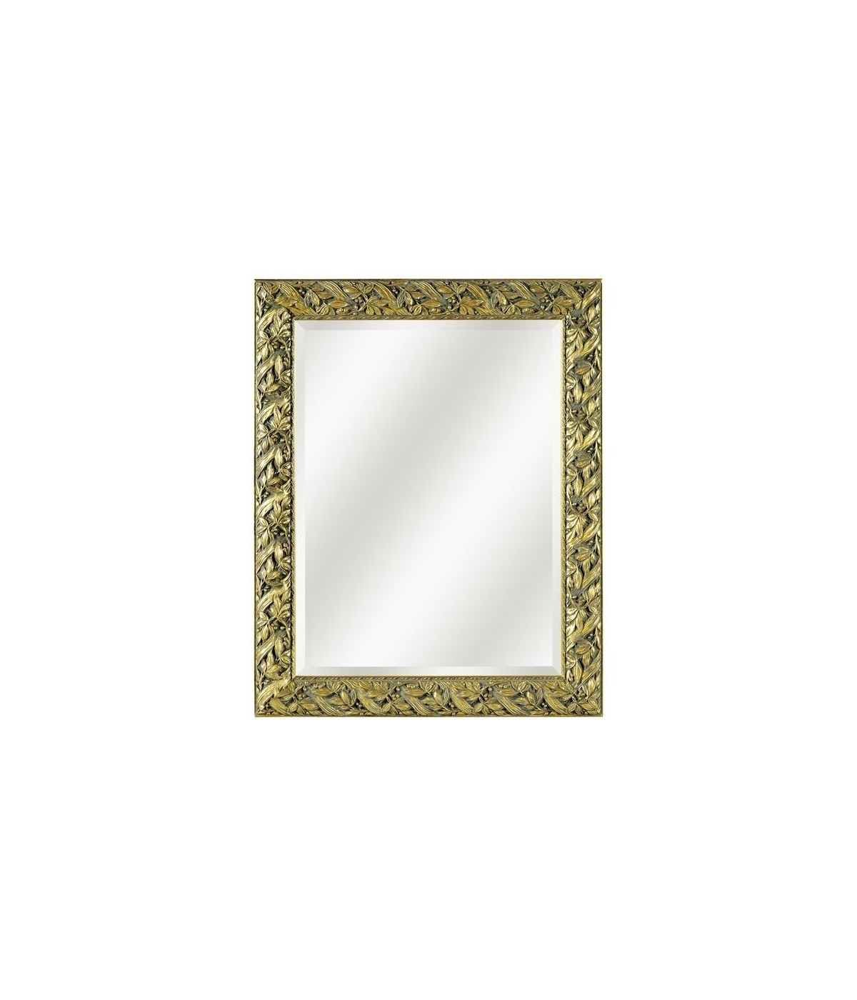 MOBILI2G - Specchiera in foglia oro rettangolare Misure:  78 x 98 x 4