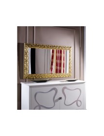 Specchiera in foglia oro rettangolare Misure: L.90 x H. 148 x P. 4