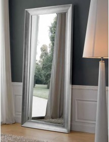 Specchiera foglia argento brillante rettangolare l.90 x h.180 x p.7
