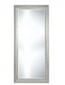 MOBILI2G - Specchiera foglia argento brillante rettangolare l.81 x h.101 x p.7