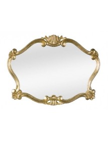 MOBILI2G - Specchiera in foglia oro sagomata Misure: L.92 x H. 70 x P. 4