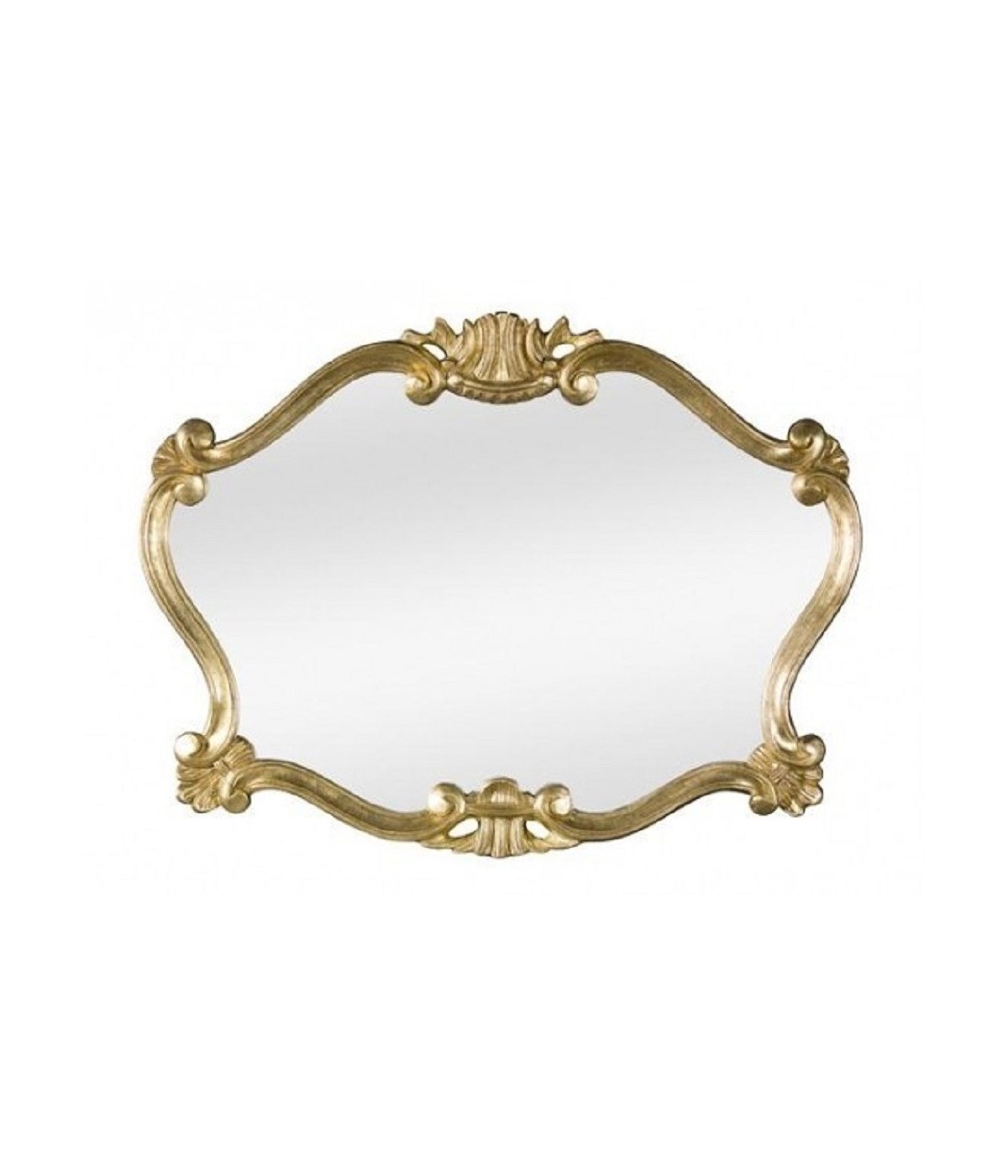 MOBILI2G - Specchiera in foglia oro sagomata Misure: L.92 x H. 70 x P. 4