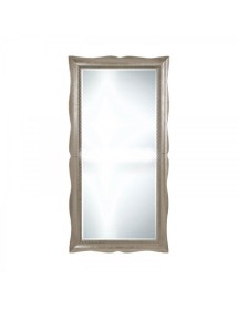 MOBILI2G - Specchiera foglia argento rettangolare- Misure: l.90 x h.180 x p.7