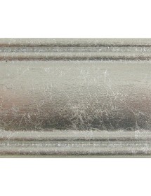 Specchiera foglia argento rettangolare, con cimasa, traforata- Misure: l.75 x h.110 x p.3