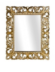 MOBILI 2G - Specchiera in foglia oro rettangolare Misure: 87 x 107 x 6