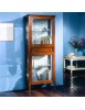 MOBILI 2G - VETRINA CLASSICA IN LEGNO 2 PORTE 1 CASSETTO FINITURA BASSANO L.70 P.40 H.175