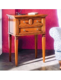 MOBILI 2G - PORTA TELEFONO CLASSICO IN LEGNO 3 CASSETTI FINITURA BASSANO L.60 P.37 H.80