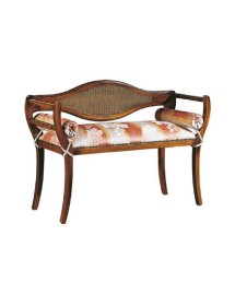 DIVANETTO IMBOTTITO IN LEGNO CON FREGI 103x38x77