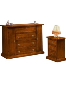 MOBILI 2G - GRUPPO COMO' 2 COMODINI CLASSICO IN LEGNO TINTA NOCE