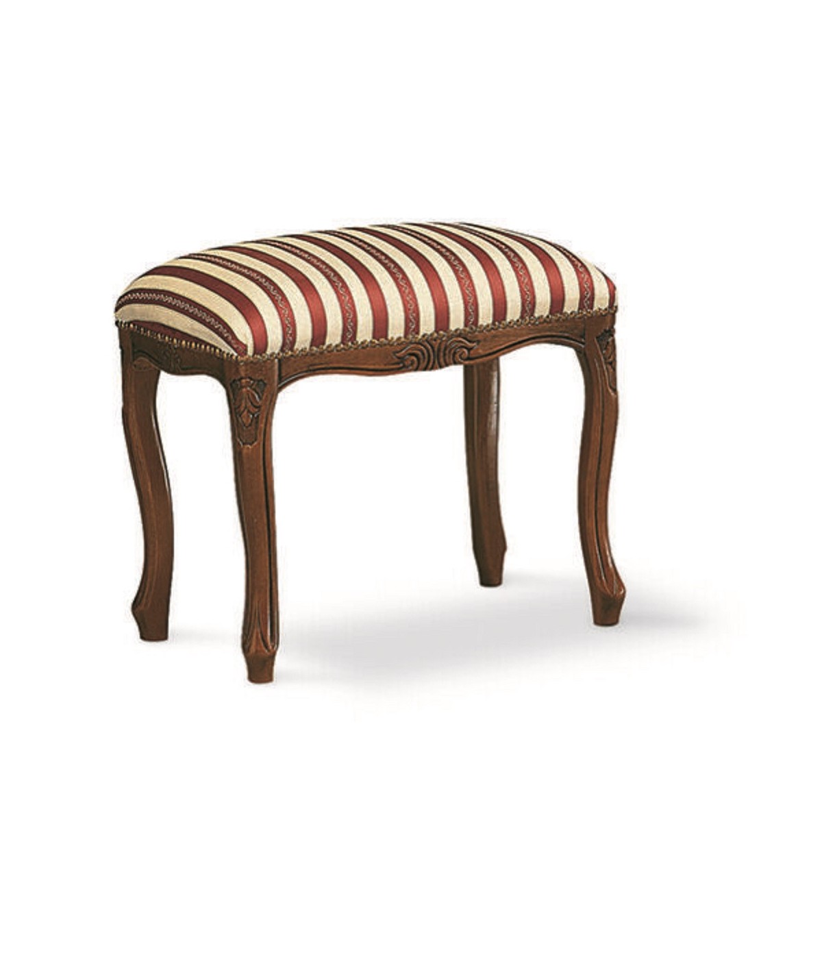 MOBILI 2G - PANCA IMBOTTITA IN LEGNO INTAGLIATO CON FREGI