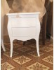 MOBILI 2G - COMODINO BOMBATO 2 CASSETTI LEGNO BIANCO OPACO 49x29x61 VISTA FRONTALE