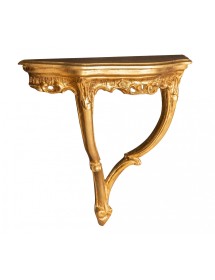 CONSOLLE BAROCCA SOSPESA IN FOGLIA ORO 58x50x23