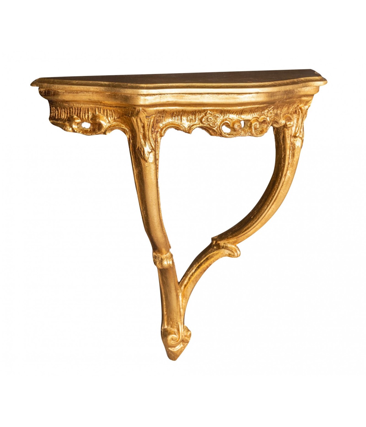MOBILI 2G - CONSOLLE BAROCCA SOSPESA IN FOGLIA ORO  MISURA  : L.58 x H. 50 x P. 23