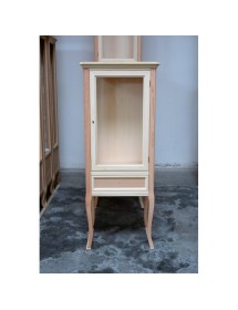 VETRINA CLASSICA IN LEGNO 1 PORTA 1 CASSETTO FINITURA BASSANO L.55 P.40 H.140